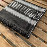 Black and White Mens Scarf/Shemagh - 100% PROFITS TO PALESTINE