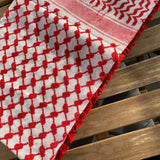 Men’s White and Red scarf/shemagh - 100% PROFITS TO PALESTINE