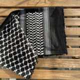 Black and White Mens Scarf/Shemagh - 100% PROFITS TO PALESTINE