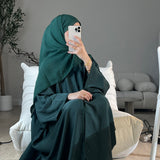 Forest Green Butterfly Abaya (3 Piece)